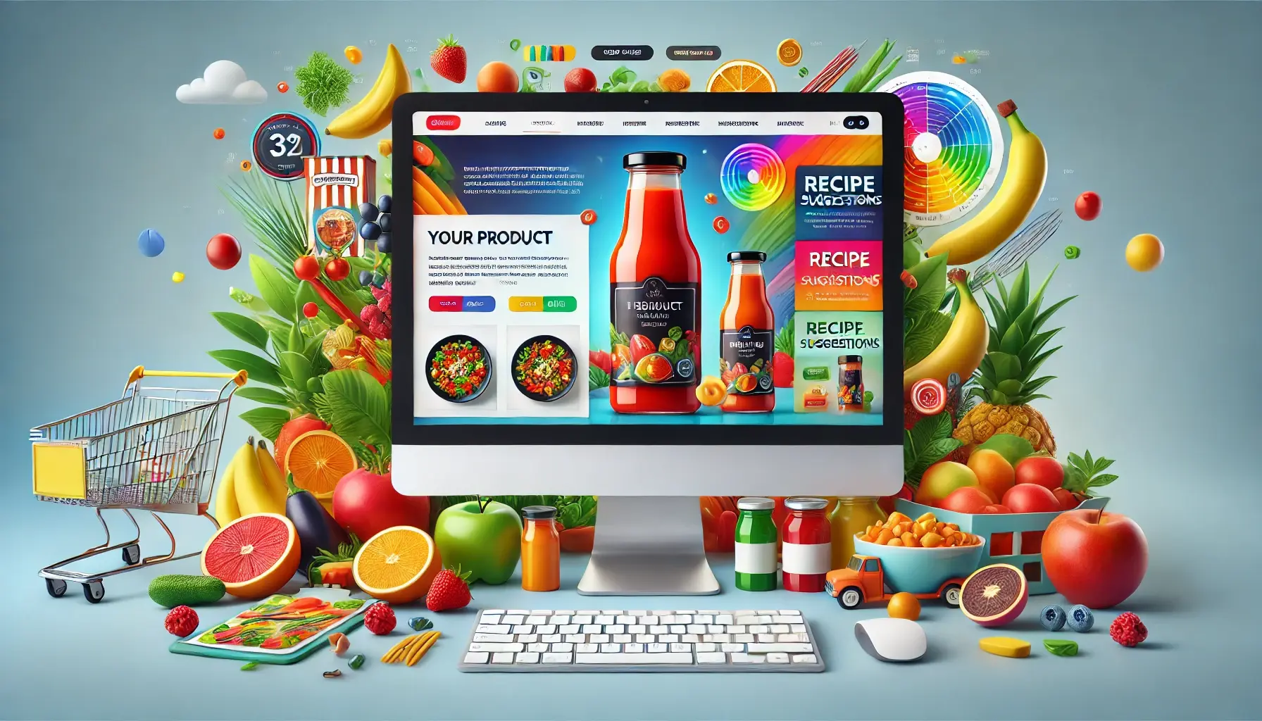 Ilustración sobre contenido enriquecido en supermercados online para marcas que venden en retailers y marketplaces